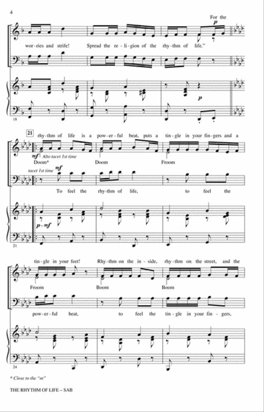 The Rhythm of Life 3-Part scores gallery preview page 4