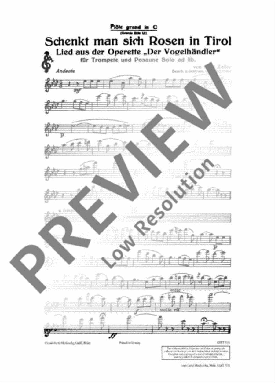Schenkt man sich Rosen in Tirol Concert Band scores gallery preview page 6