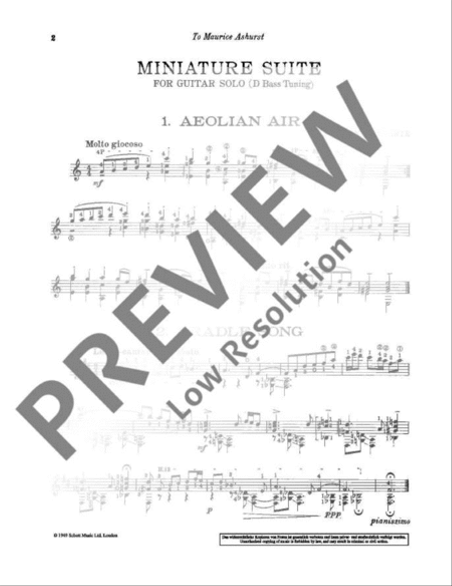 Miniature Suite Classical Guitar scores gallery preview page 3