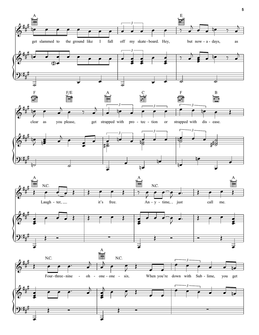 Don't Push Piano, Vocal, Guitar scores gallery preview page 5