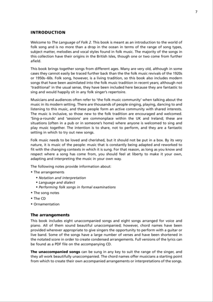 The Language of Folk, Book 2 Voice scores gallery preview page 2