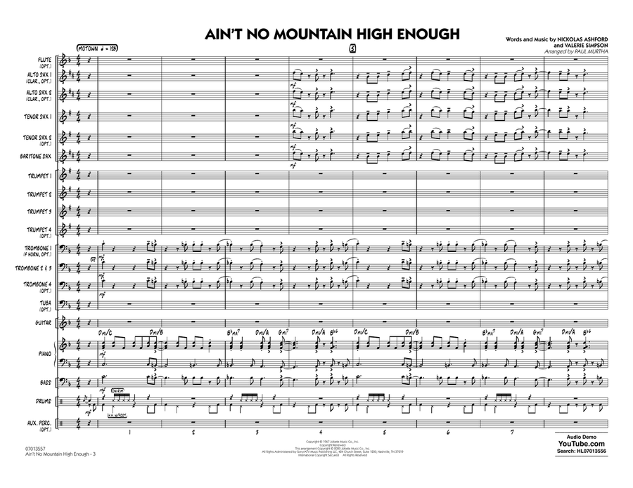 Ain't No Mountain High Enough (arr. Paul Murtha) - Conductor Score (Full Score) Jazz Ensemble scores gallery preview page 2