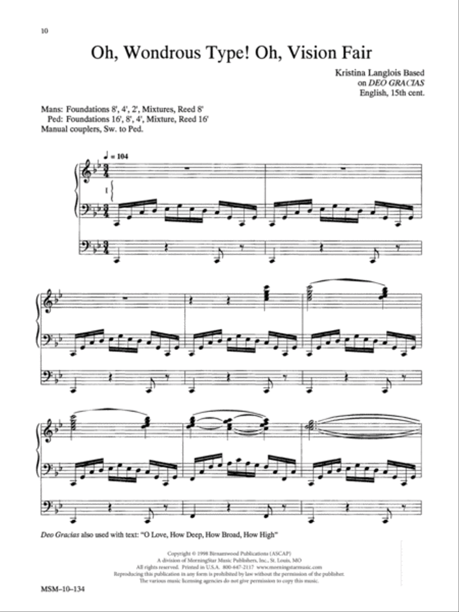 Oh, Wondrous Type! Oh, Vision Fair Organ scores gallery preview page 1
