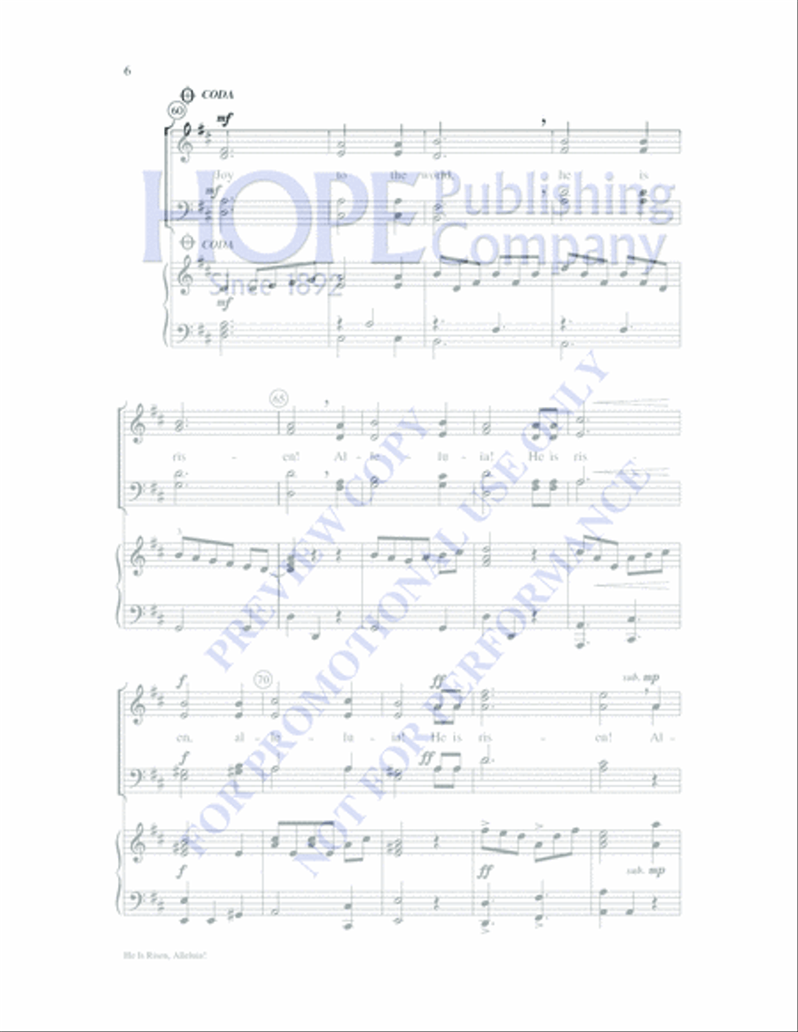 He Is Risen, Alleluia! 4-Part scores gallery preview page 6