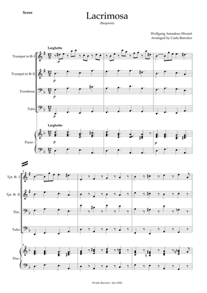 Lacrimosa (Brass Quartet) Piano