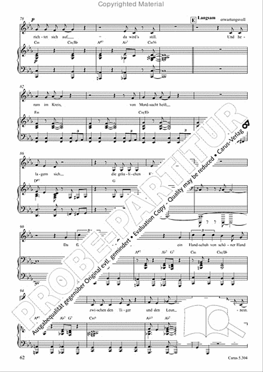 Schindler: Rosenzeit. Ein Liederzyklus uber die Liebe. Chansons fur Singstimme und Klavier Piano scores gallery preview page 63