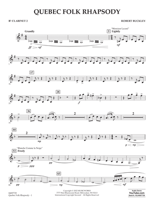 Quebec Folk Rhapsody - Bb Clarinet 2
