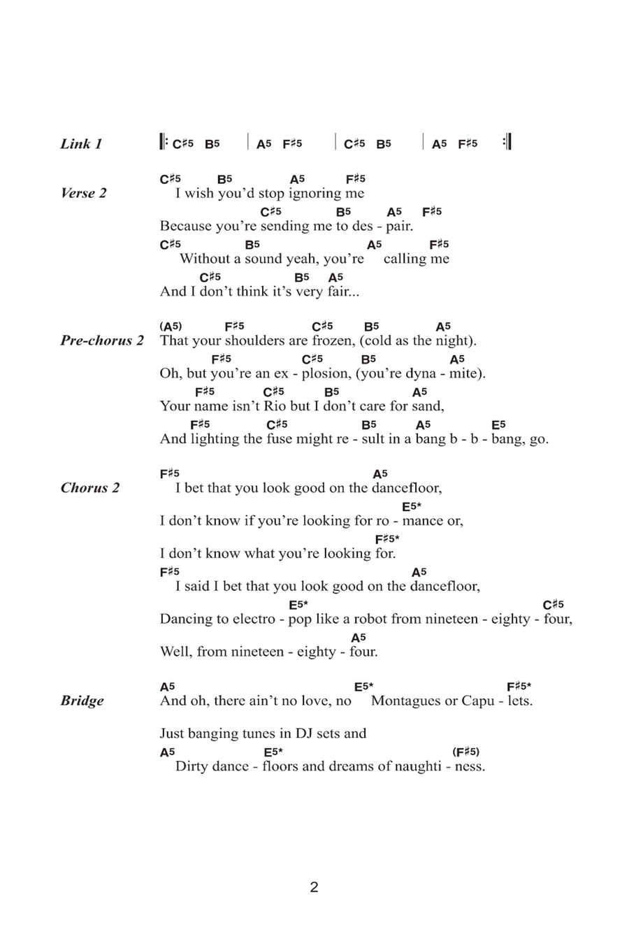 I Bet You Look Good On The Dance Floor Guitar scores gallery preview page 2