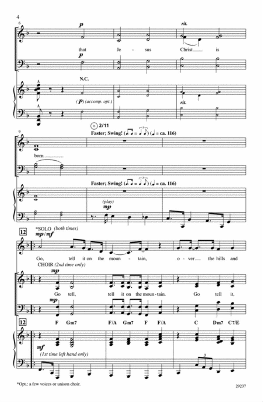 Go, Tell It on the Mountain 4-Part scores gallery preview page 3
