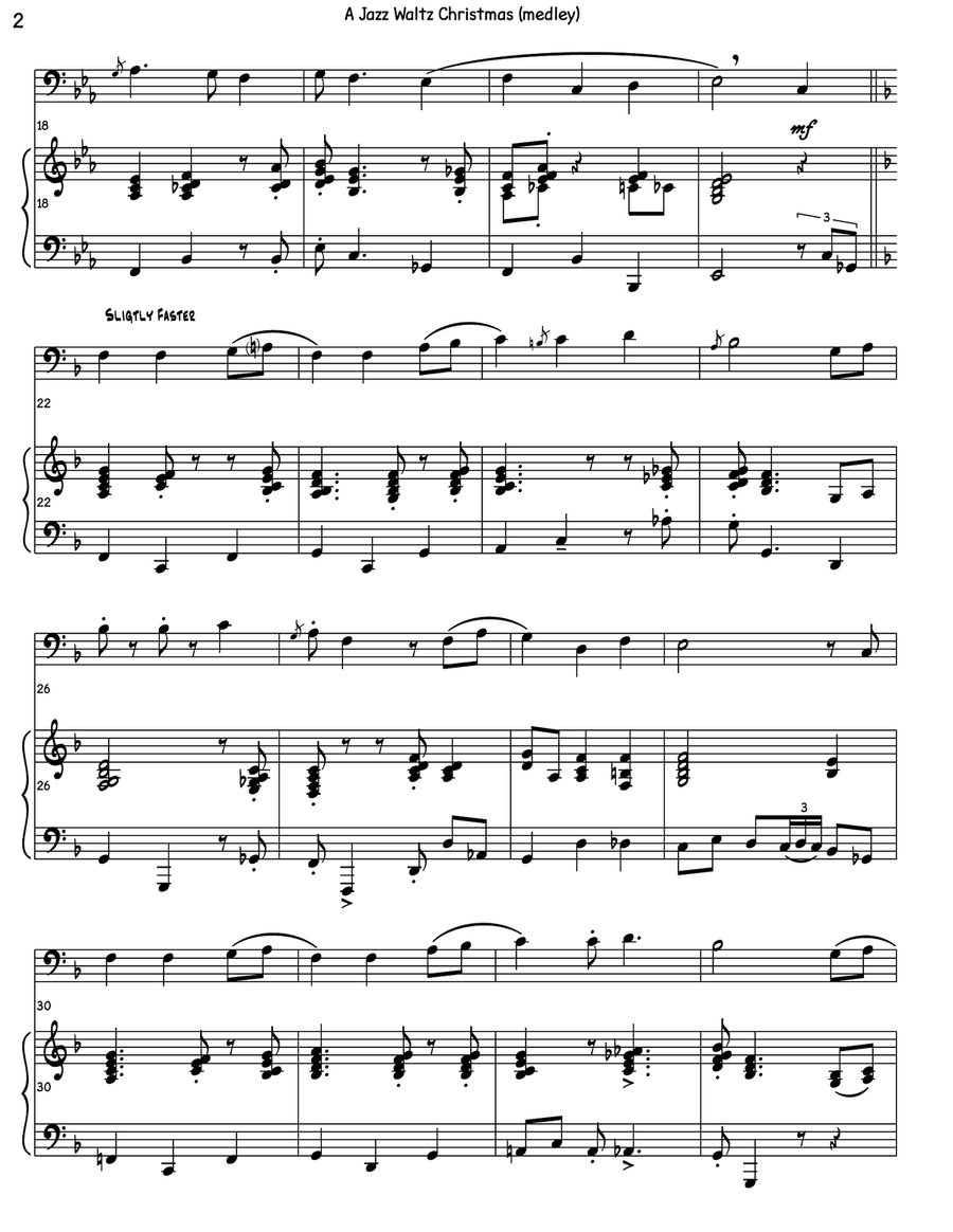 A Jazz Waltz Christmas (medley) Piano scores gallery preview page 5