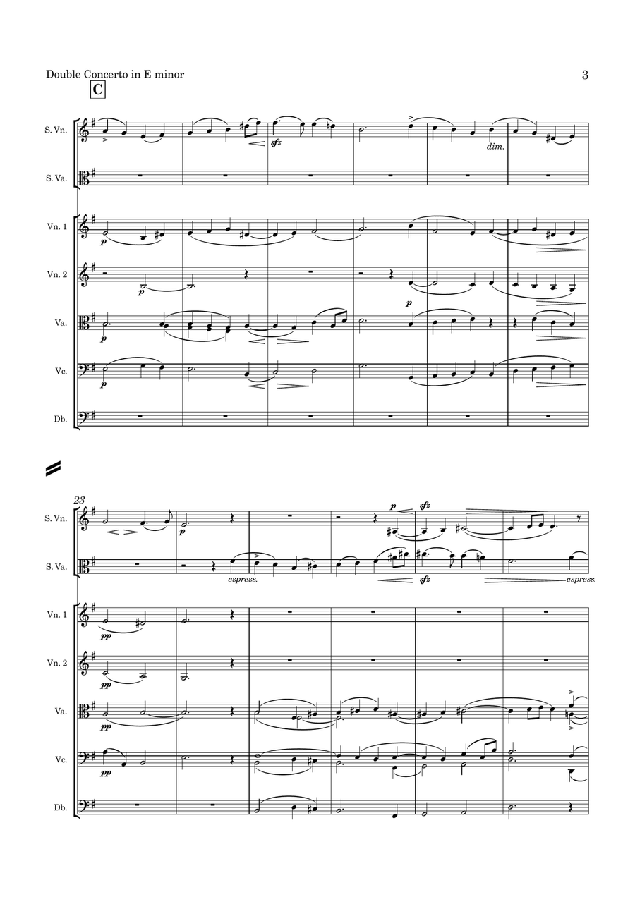 Bruch Double Concerto Op. 88 in E minor for Violin Viola and String Orchestra String Orchestra scores gallery preview page 4