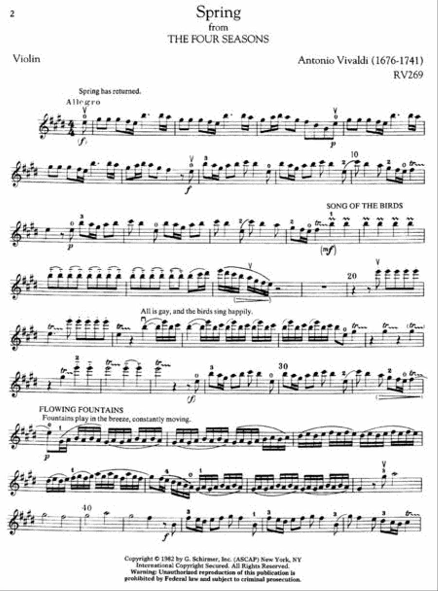 The Four Seasons, Complete (Violin & Piano Reduction)