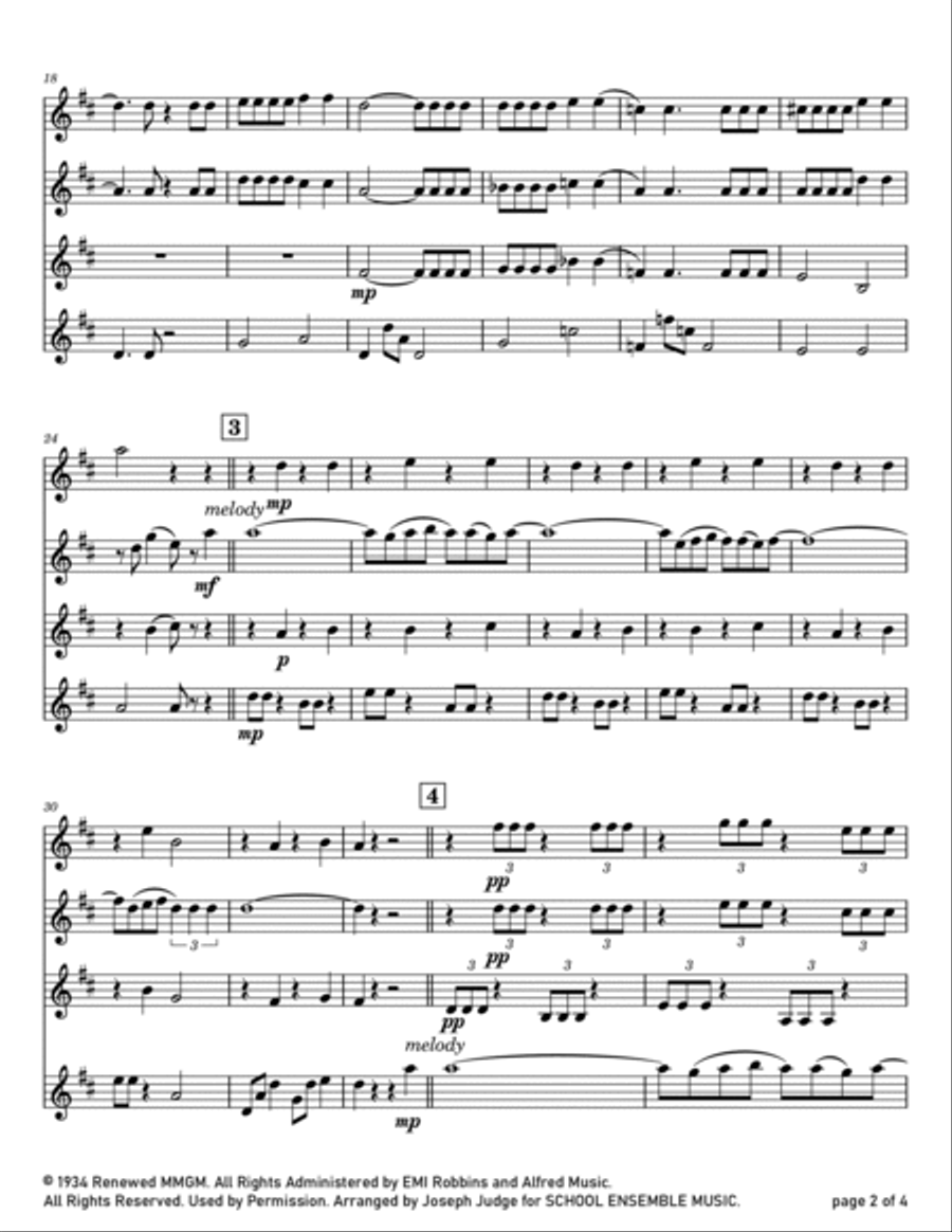 Blue Moon Blue Moon Clarinet Quartet scores gallery preview page 2