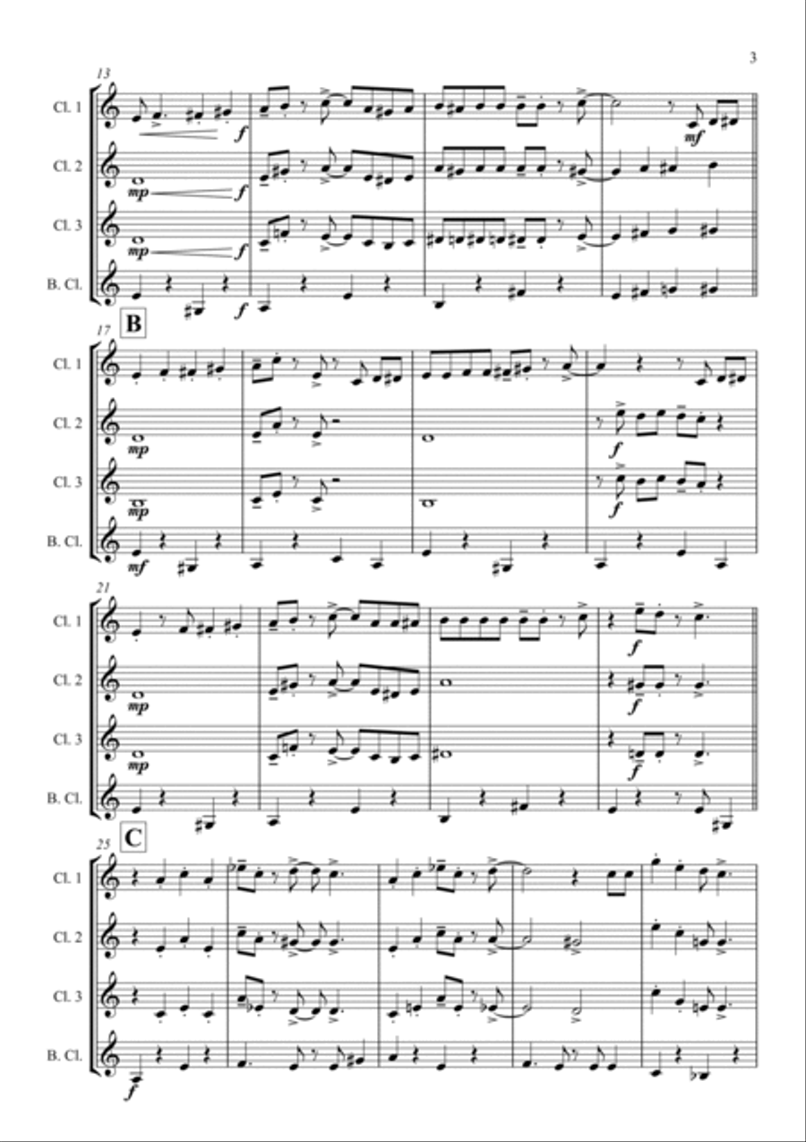 Friend Like Me Clarinet Quartet scores gallery preview page 3