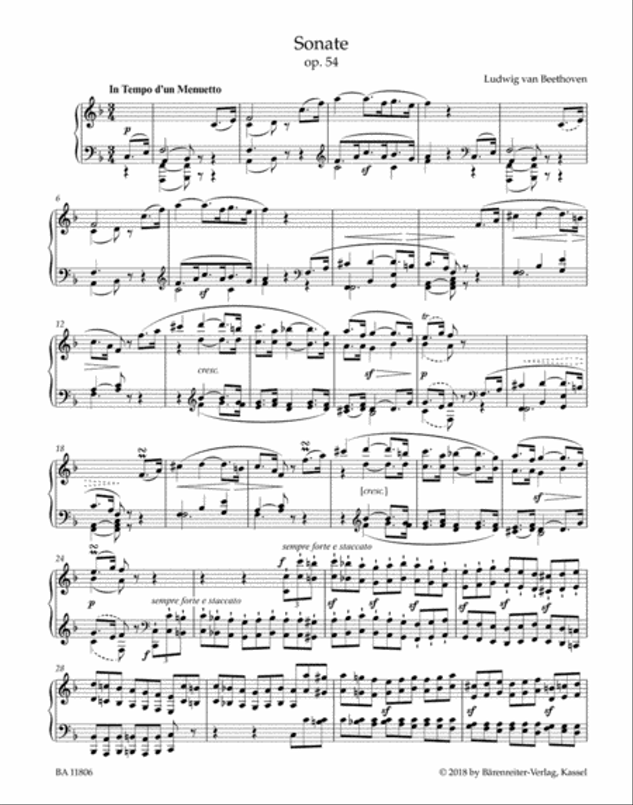 Sonata for Pianoforte in F major, op. 54 Piano Solo scores gallery preview page 2