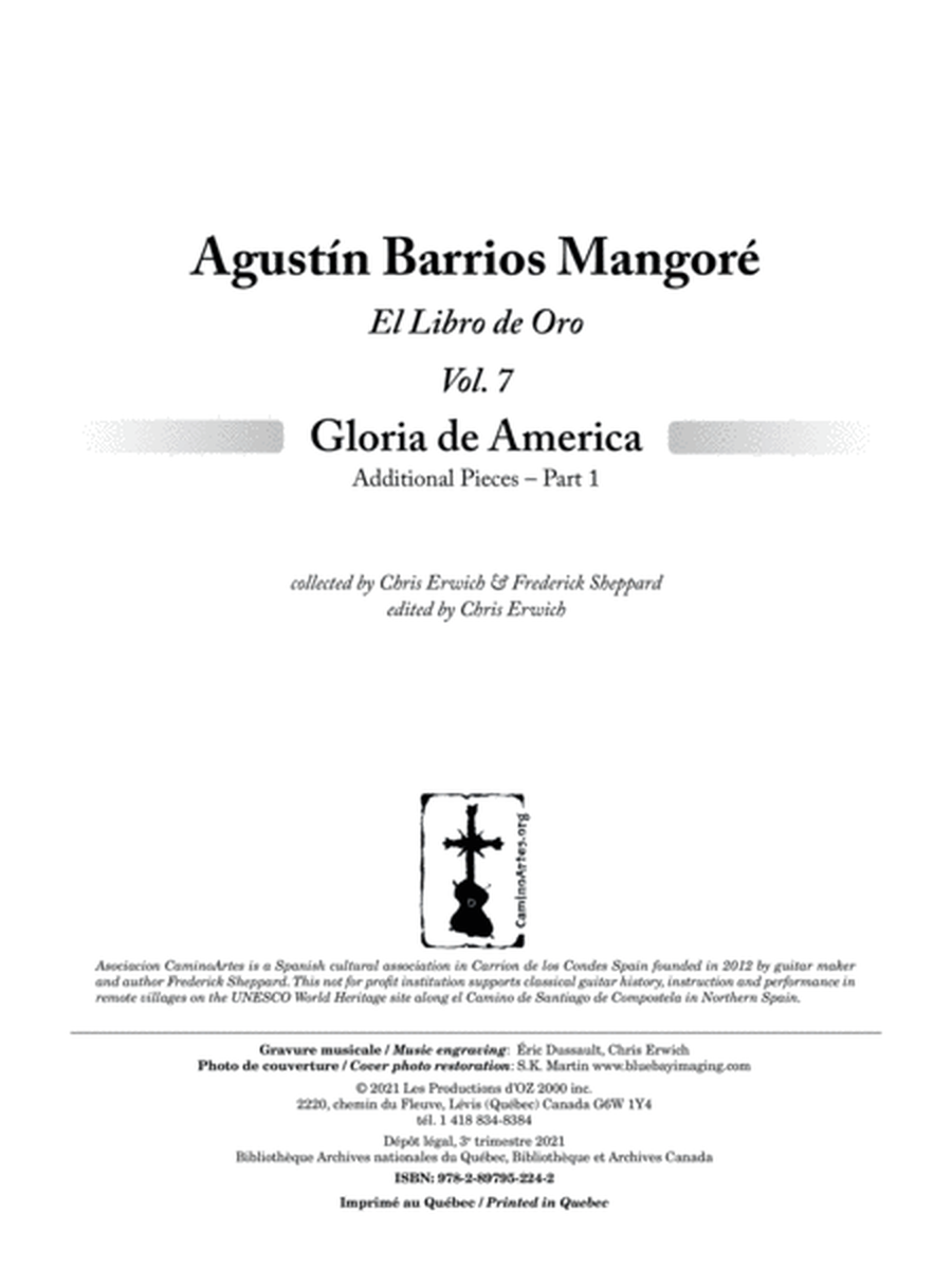 El Libro de Oro, Vol. 7 - Gloria de America - Additional Pieces part 1