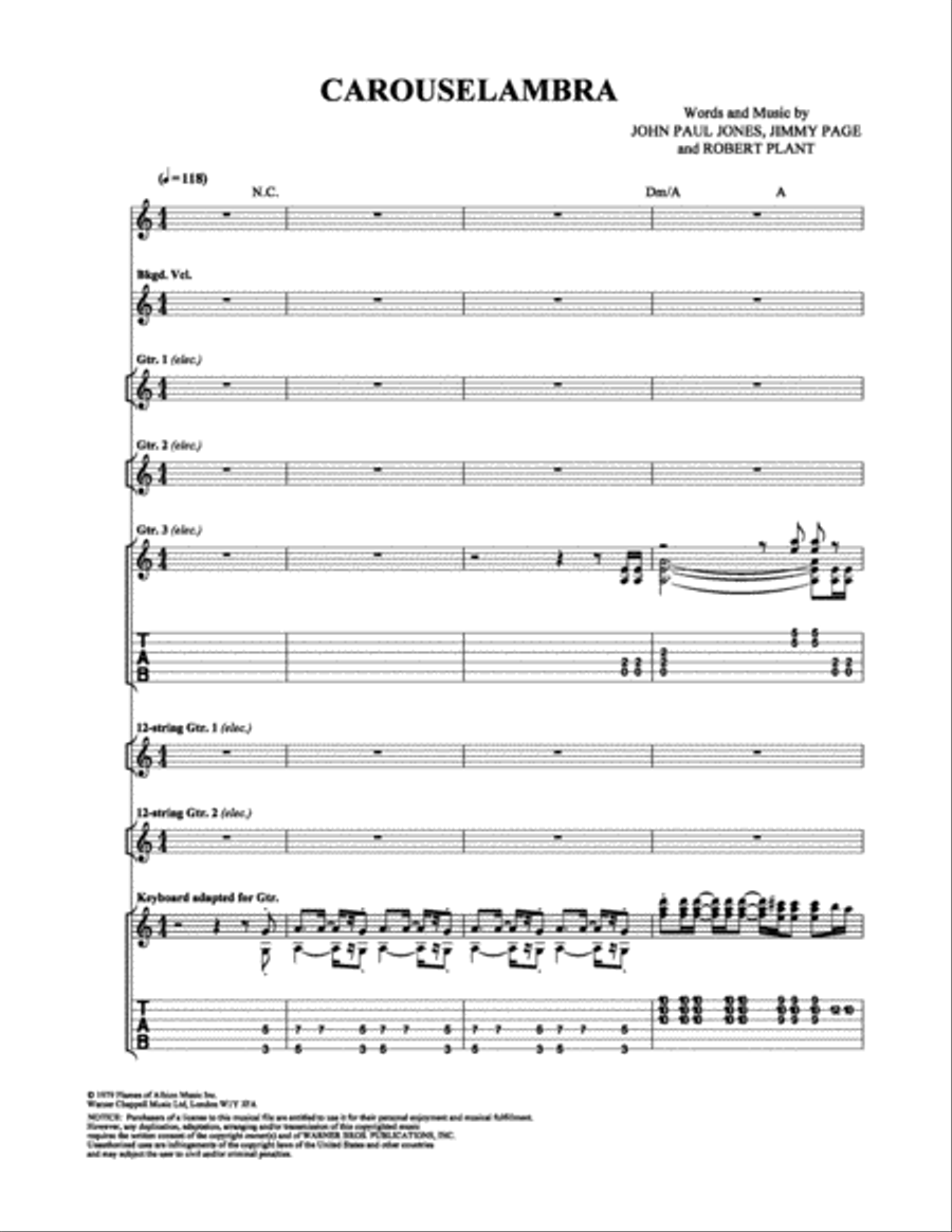 Carouselambra Electric Guitar scores gallery preview page 1