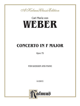 Book cover for Bassoon Concerto, Op. 75 (Orch.)
