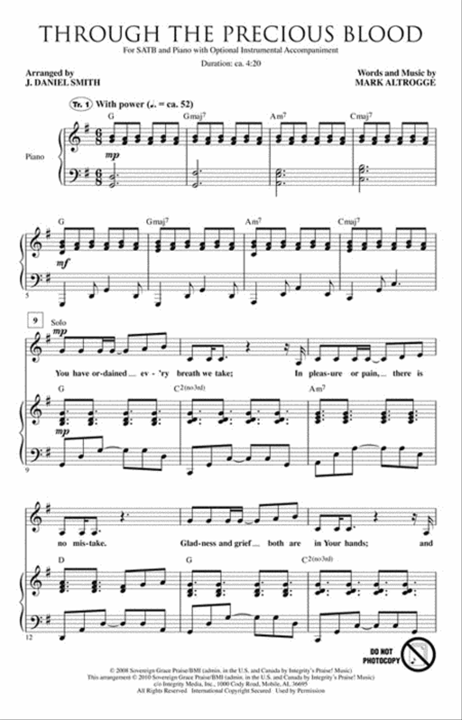 Through the Precious Blood 4-Part scores gallery preview page 2