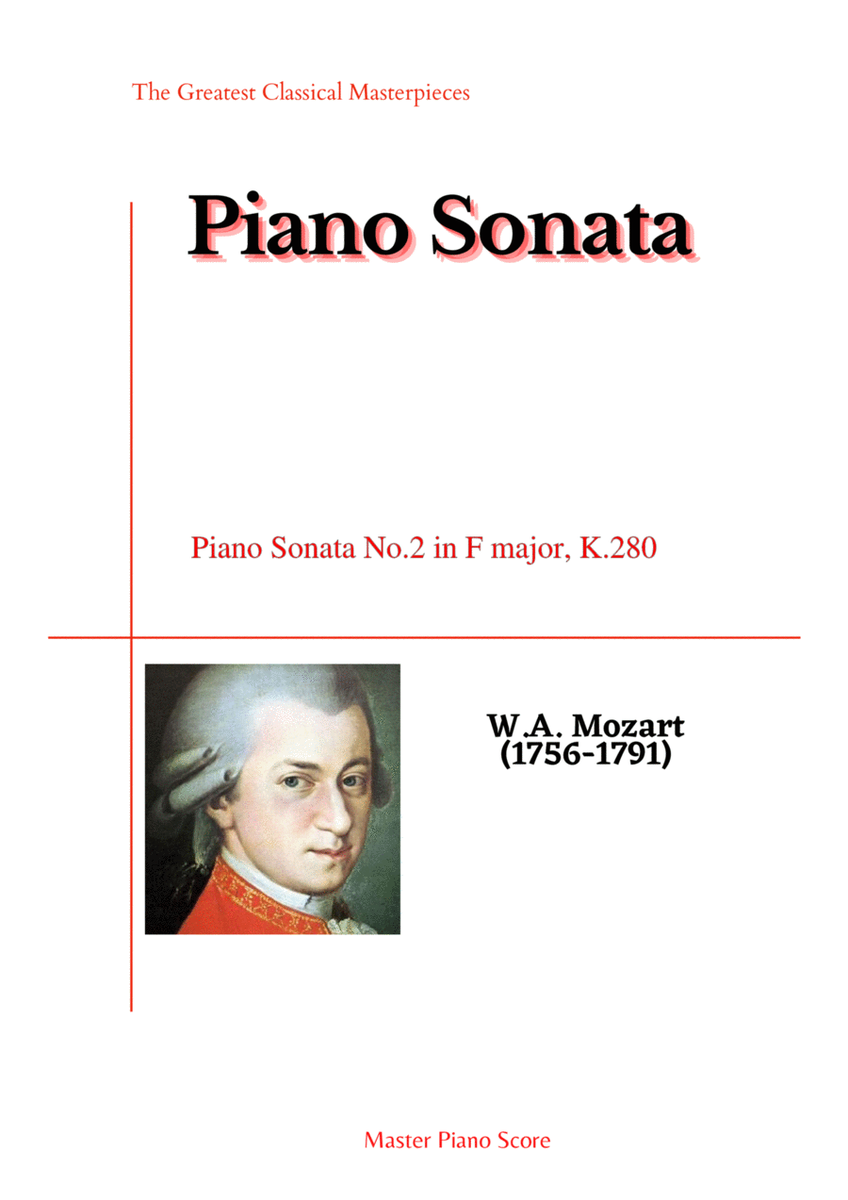 Mozart-Piano Sonata No.2 in F major, K.280 image number null
