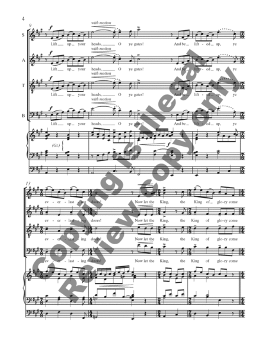 Lift Up Your Heads, O Ye Gates! 4-Part scores gallery preview page 4