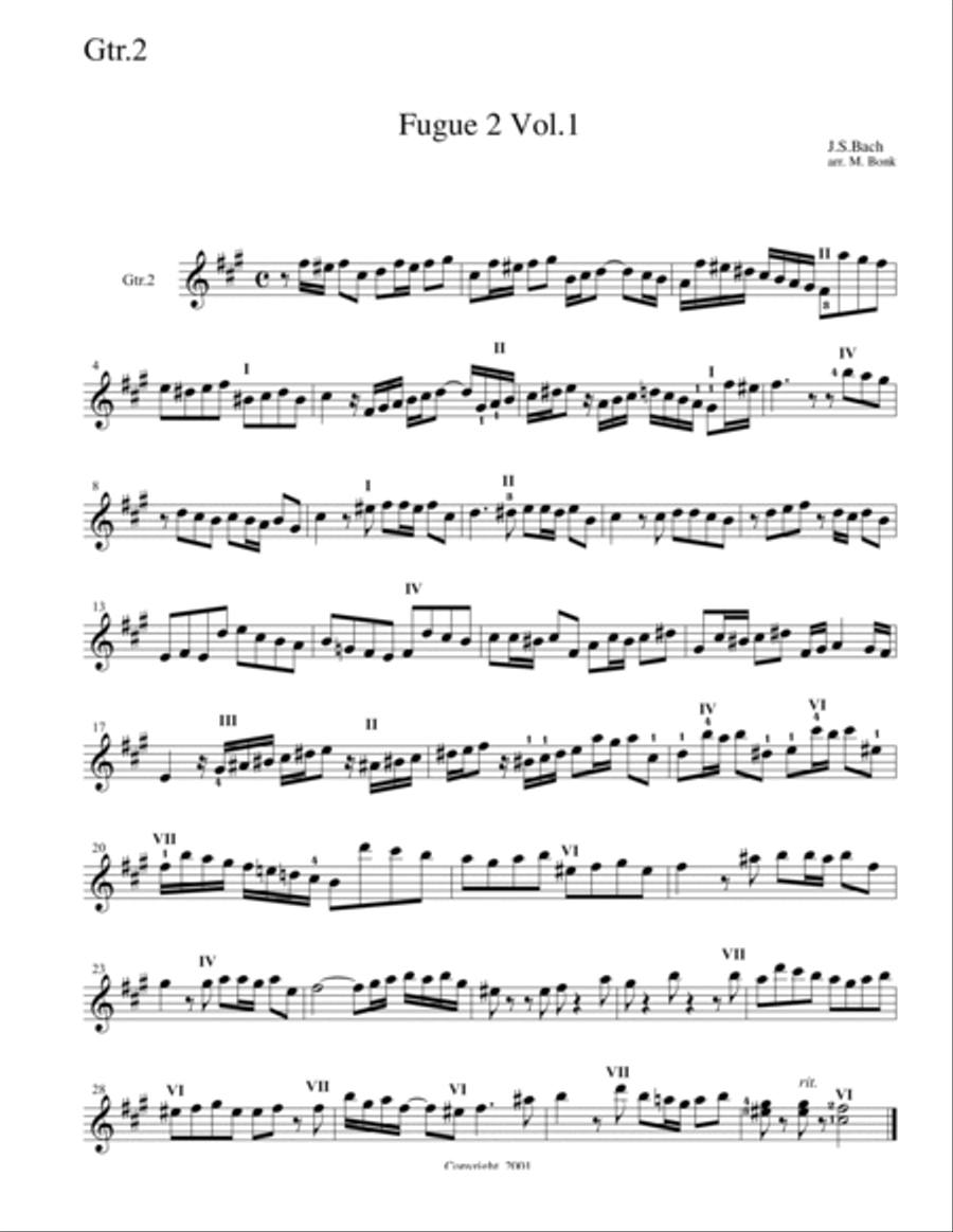 Fugue 2 for 3 Guitars Fugue 2 for 3 Guitars Guitar Ensemble scores gallery preview page 6