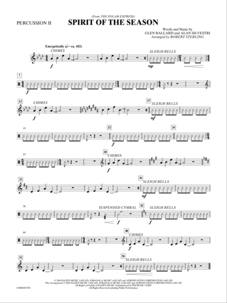 Spirit of the Season: 2nd Percussion Percussion scores gallery preview page 1