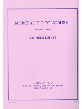 Book cover for Morceau De Concours 1 (tuba & Piano)