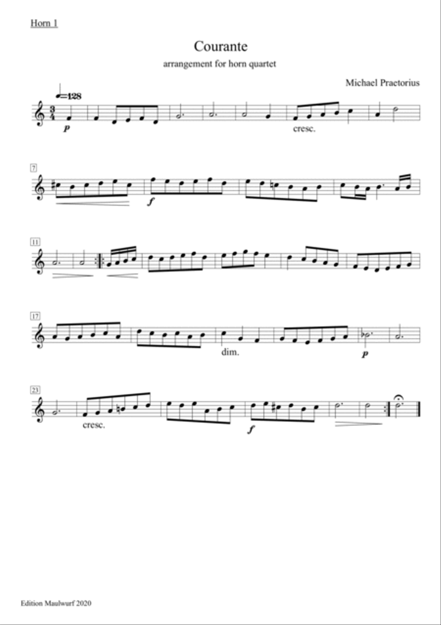 Courante Courante Brass Quartet scores gallery preview page 3