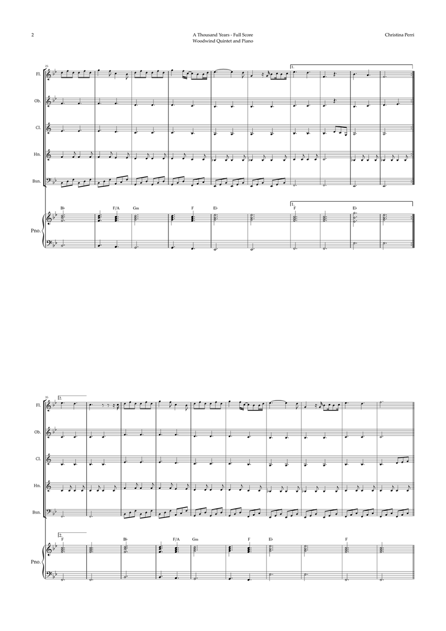A Thousand Years Woodwind Quintet scores gallery preview page 2