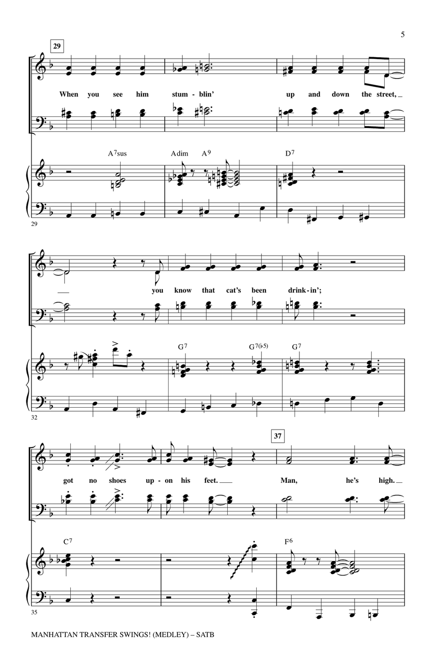 Manhattan Transfer Swings! (Medley) 4-Part scores gallery preview page 4