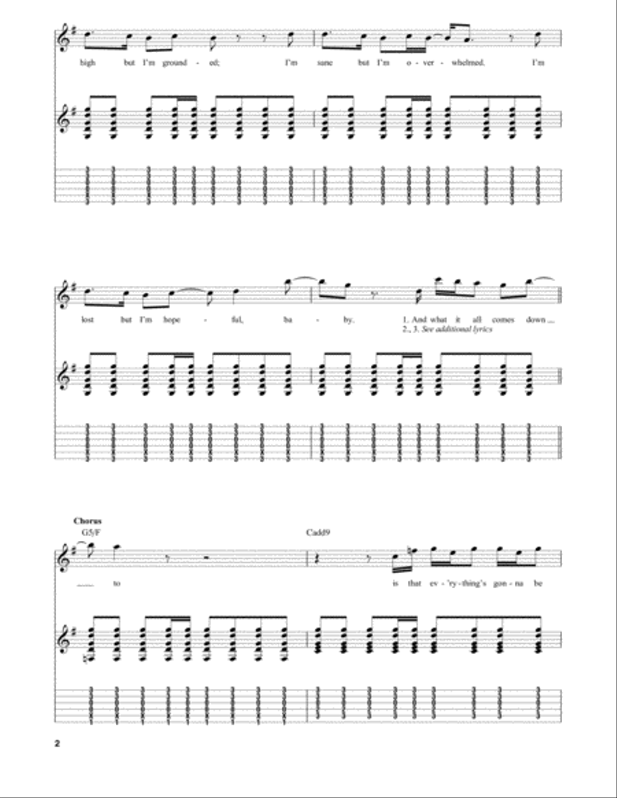 Hand In My Pocket Guitar Tablature scores gallery preview page 2
