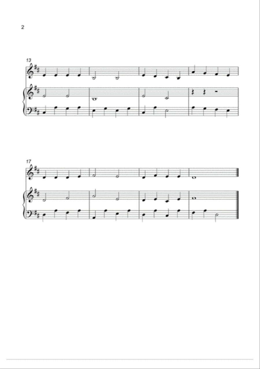 Au clair de la lune - Duet for Violin and Piano D major Violin scores gallery preview page 3