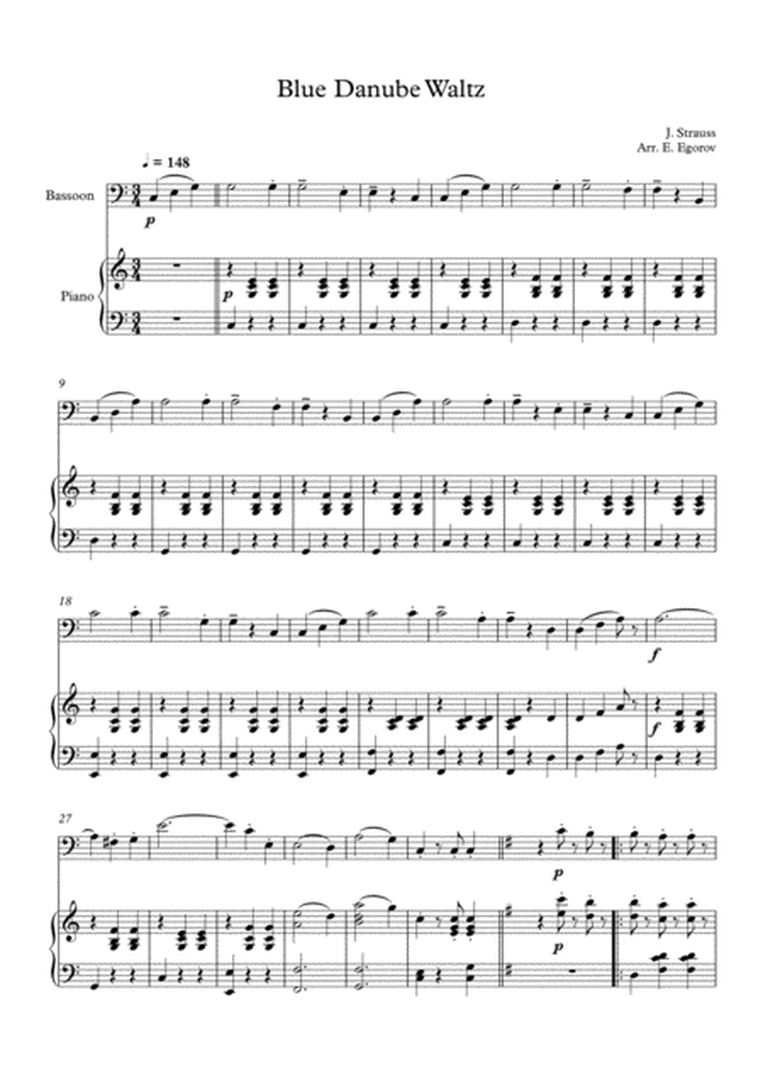 Blue Danube Waltz, Johann Strauss Jr., For Bassoon & Piano image number null