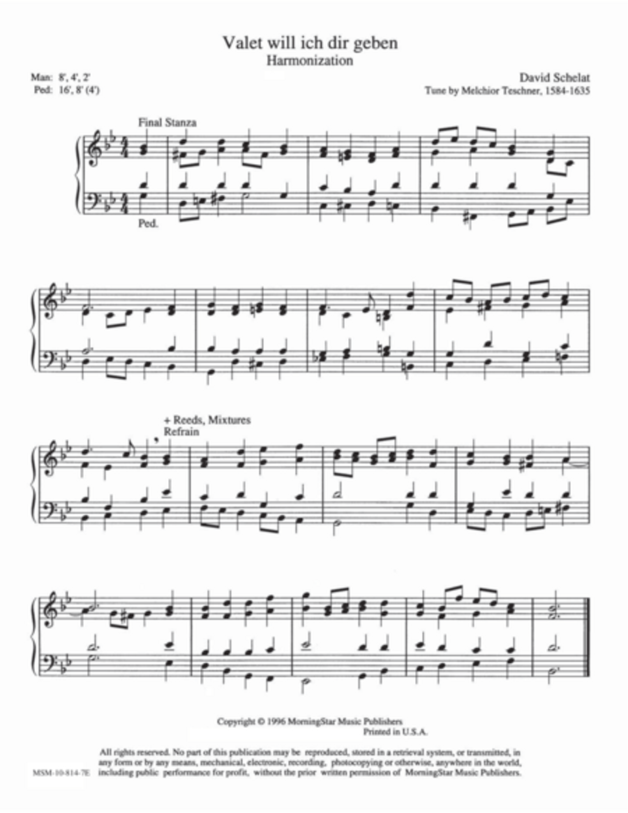 Valet will ich dir geben Valet will ich dir geben Organ scores gallery preview page 1