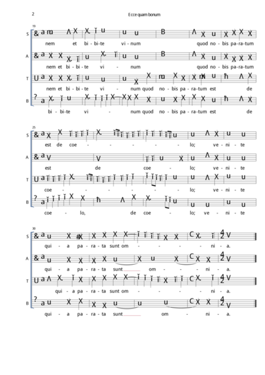 Marco da Gagliano - Ecce quam bonum (Motet) 4-Part scores gallery preview page 3