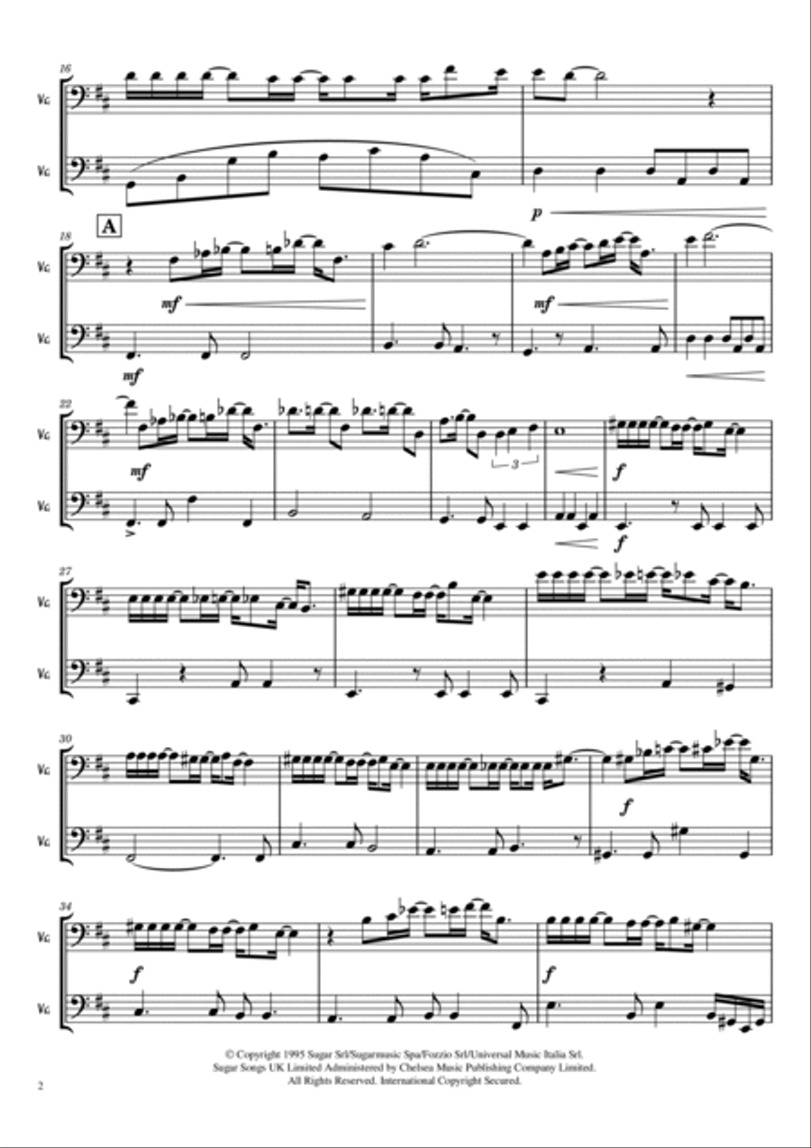 Vivo Per Lei Cello Solo scores gallery preview page 2