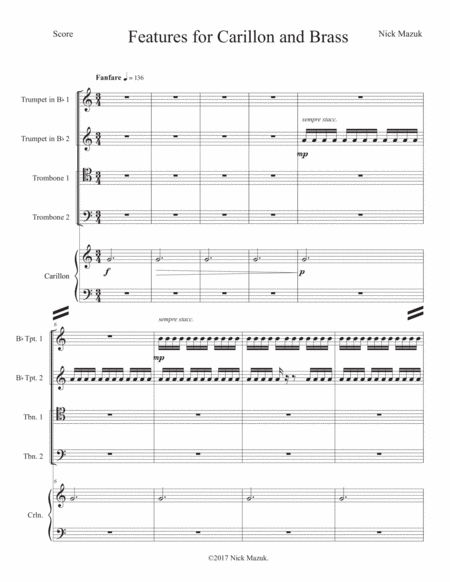 Features for Carillon and Brass (score and parts) image number null