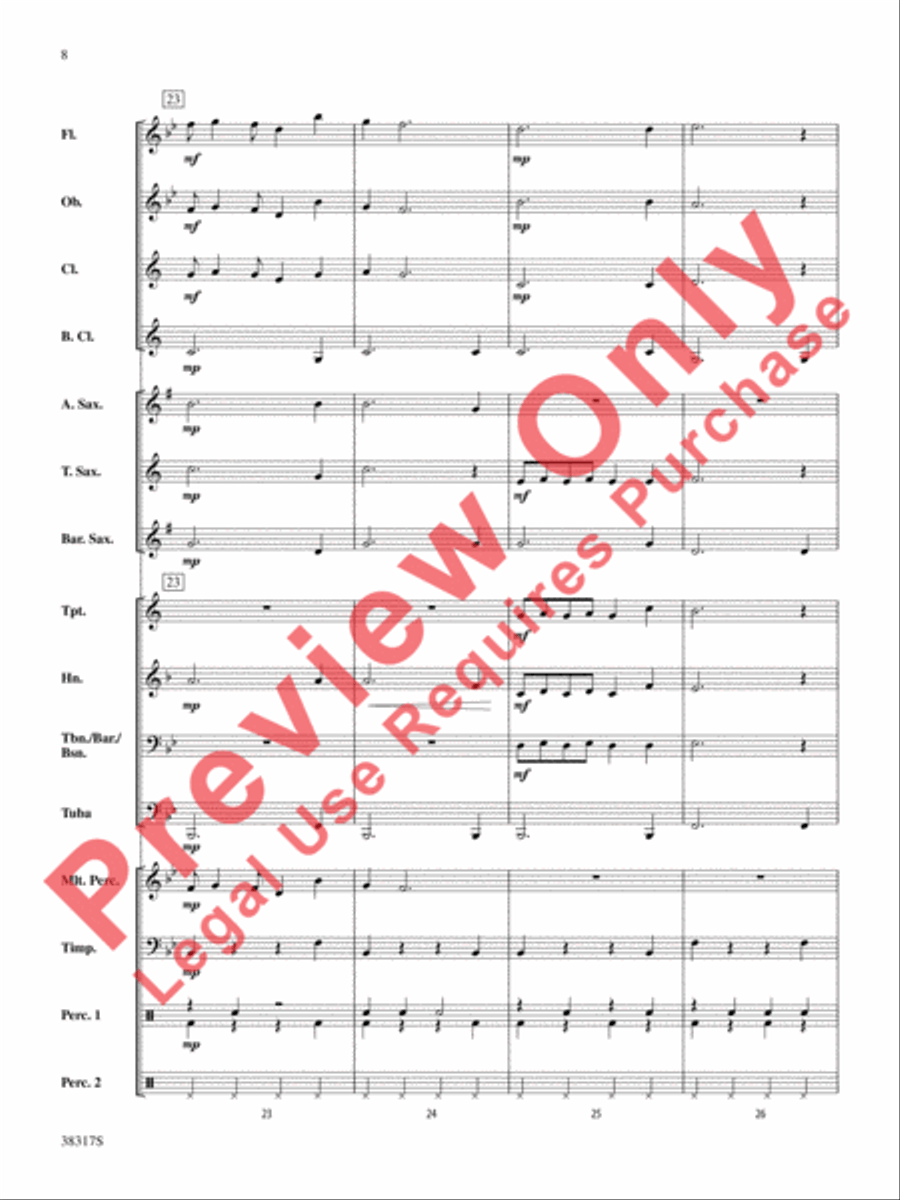 Rudolph the Red-Nosed Reindeer Concert Band scores gallery preview page 8