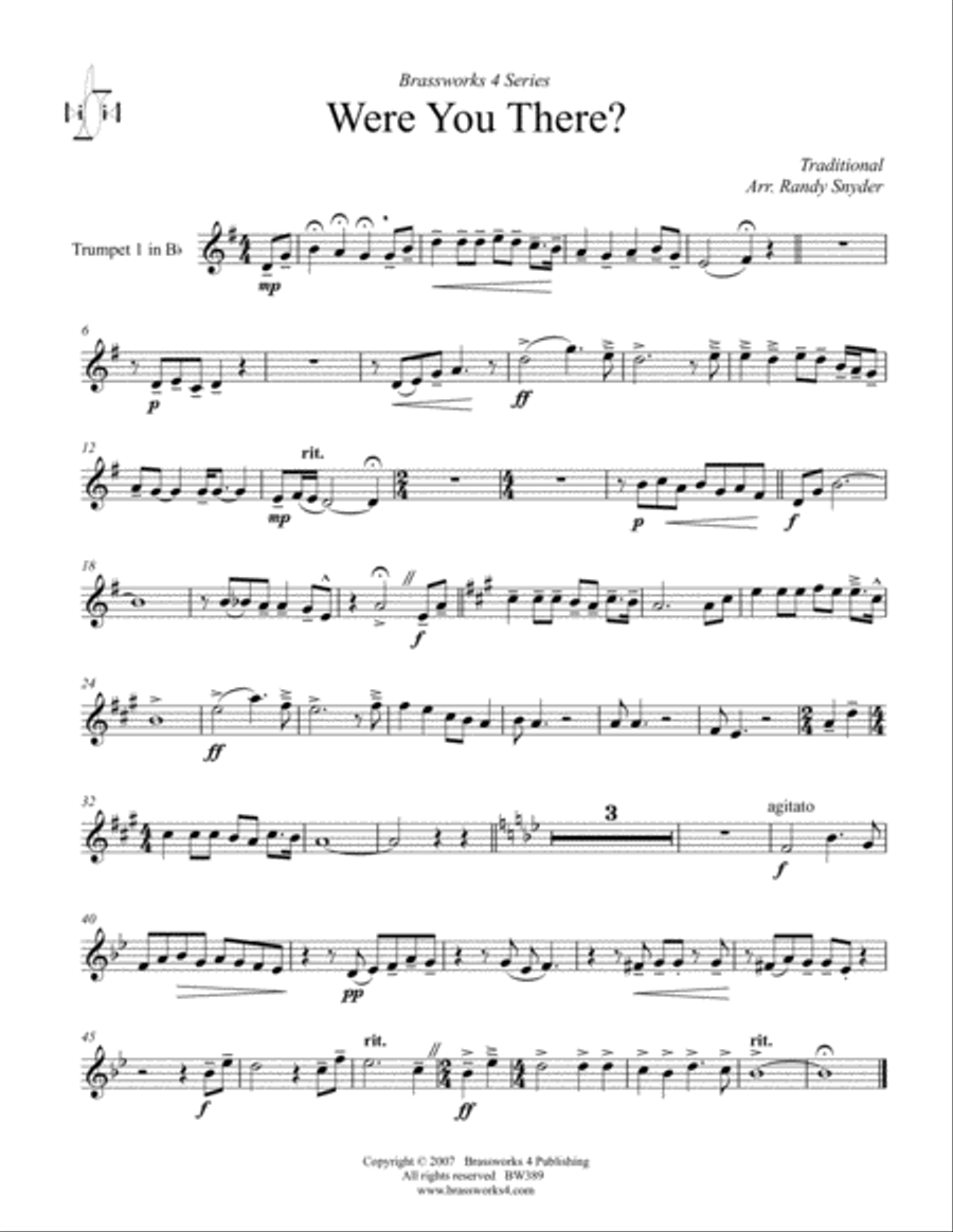 Were You There? Were You There? Brass Quartet scores gallery preview page 4