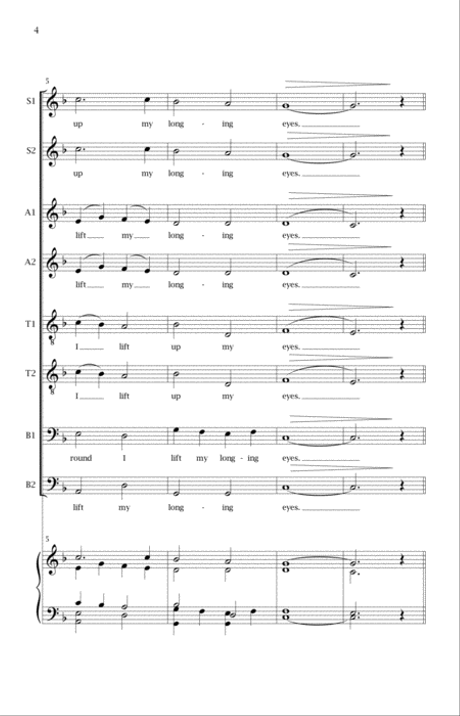 Unto the Hills/Psalm 121 (SSAATTBB) SSAATTBB scores gallery preview page 4