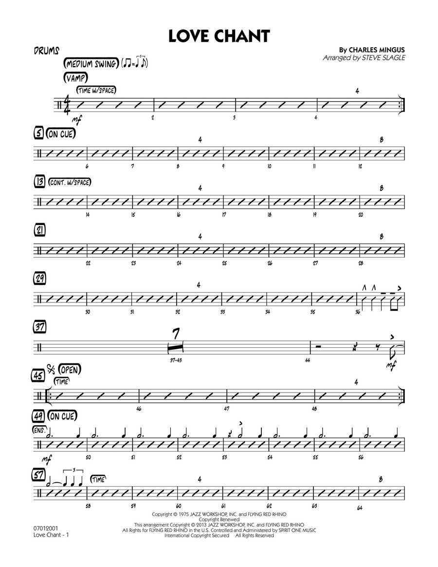 Love Chant - Drums Jazz Ensemble scores gallery preview page 1