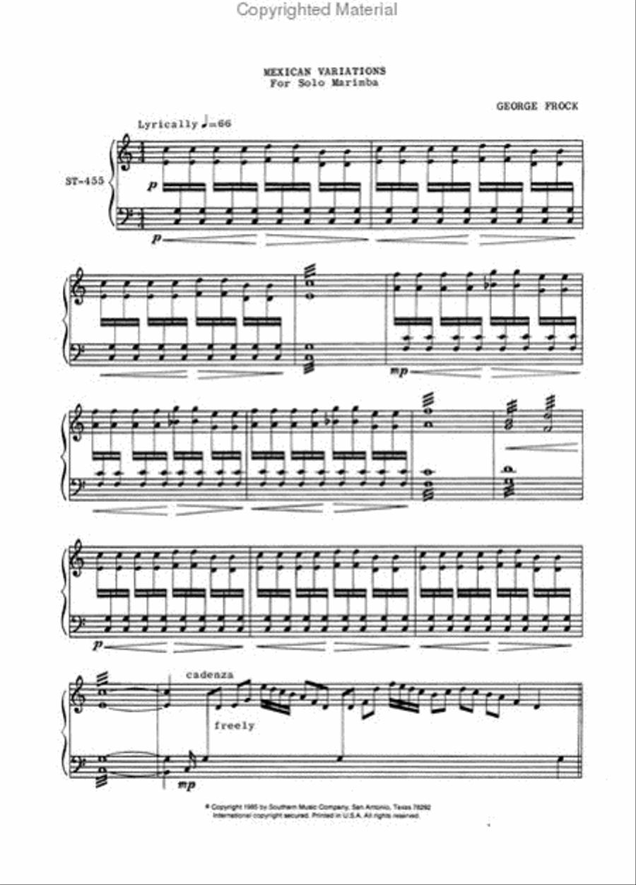 Mexican Variations Marimba scores gallery preview page 2