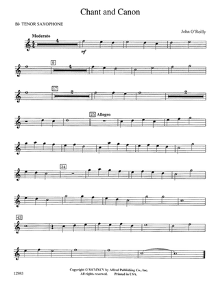 Chant and Canon: B-flat Tenor Saxophone