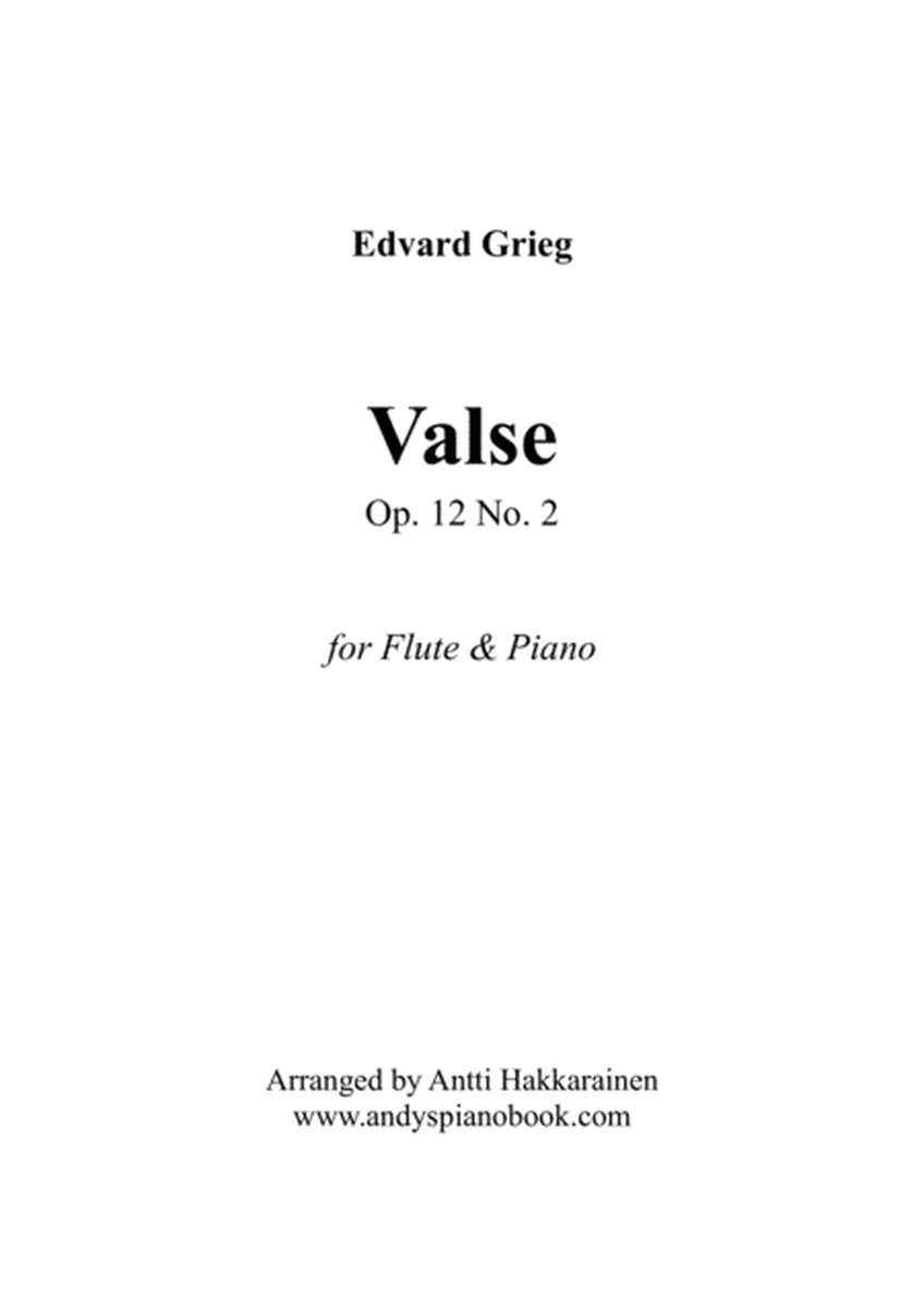 Valse Op. 12 No. 2 (from Lyric Pieces) - Flute & Piano image number null