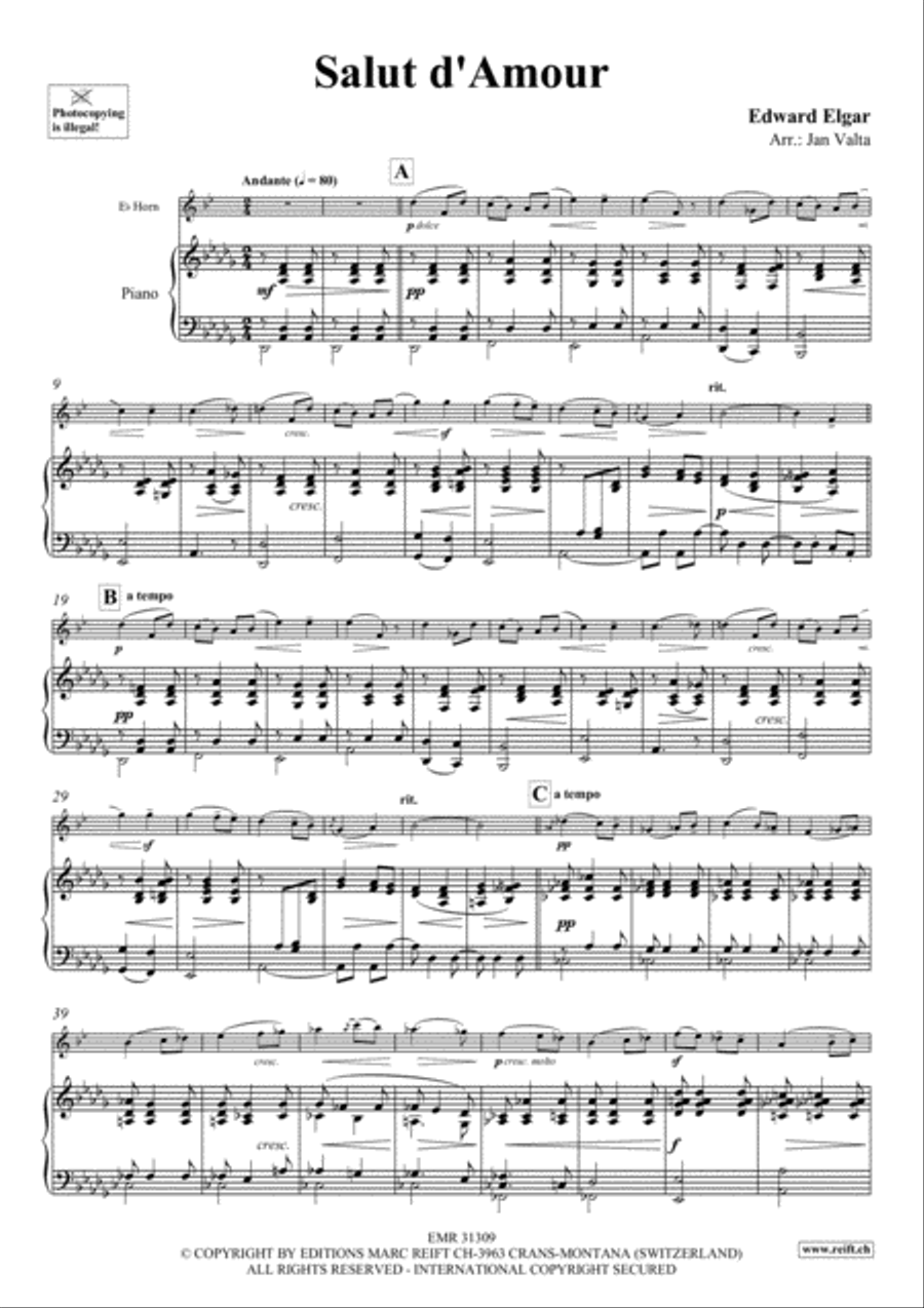 Salut d'Amour Salut d'Amour Horn scores gallery preview page 3