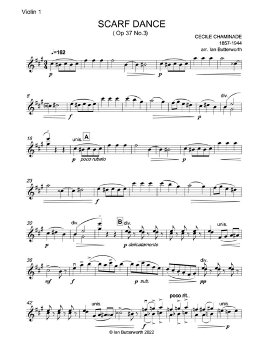 CHAMINADE Scarf Dance for string orchestra String Orchestra scores gallery preview page 6