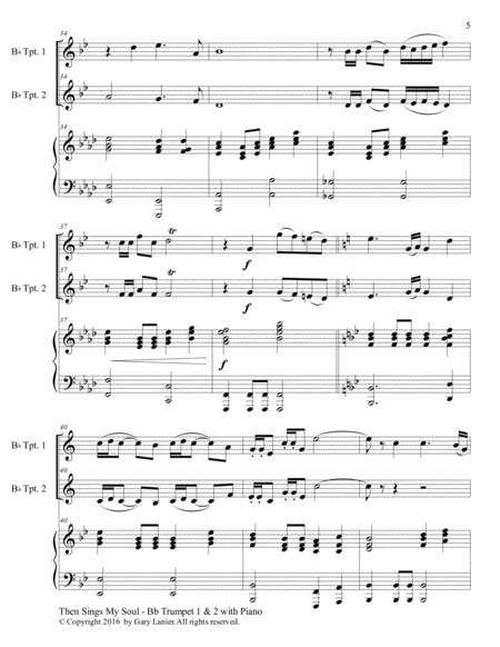 Trios for 3 GREAT HYMNS (Bb Trumpet 1 & 2 with Piano and Parts) image number null