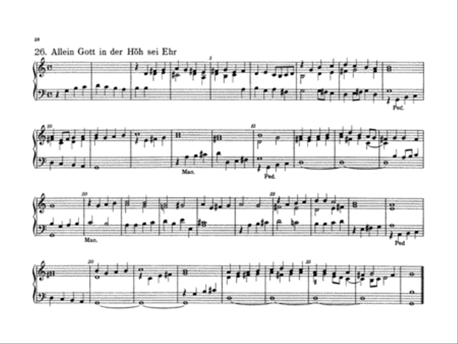 Bach: Forty-four Organ Chorales Organ scores gallery preview page 1
