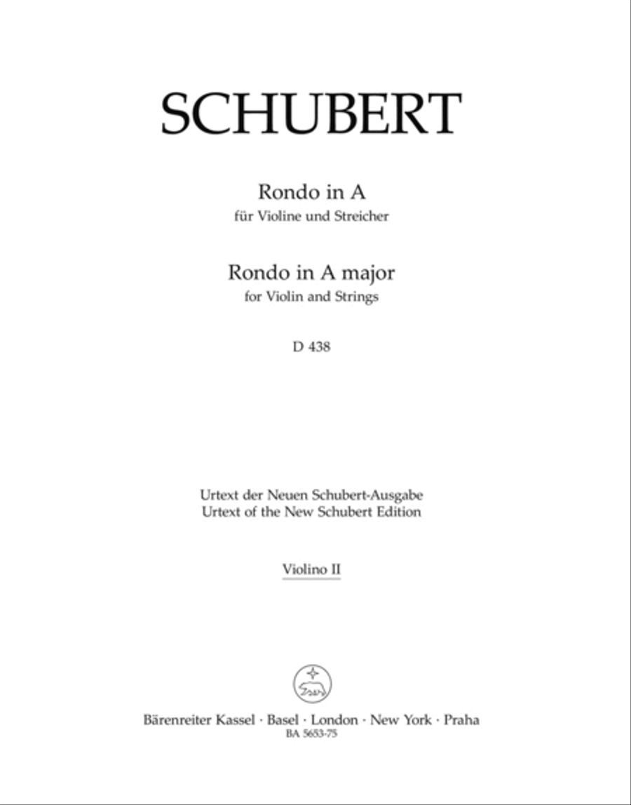 Rondo for Violin and Strings in A major D 438 Violin scores gallery preview page 1